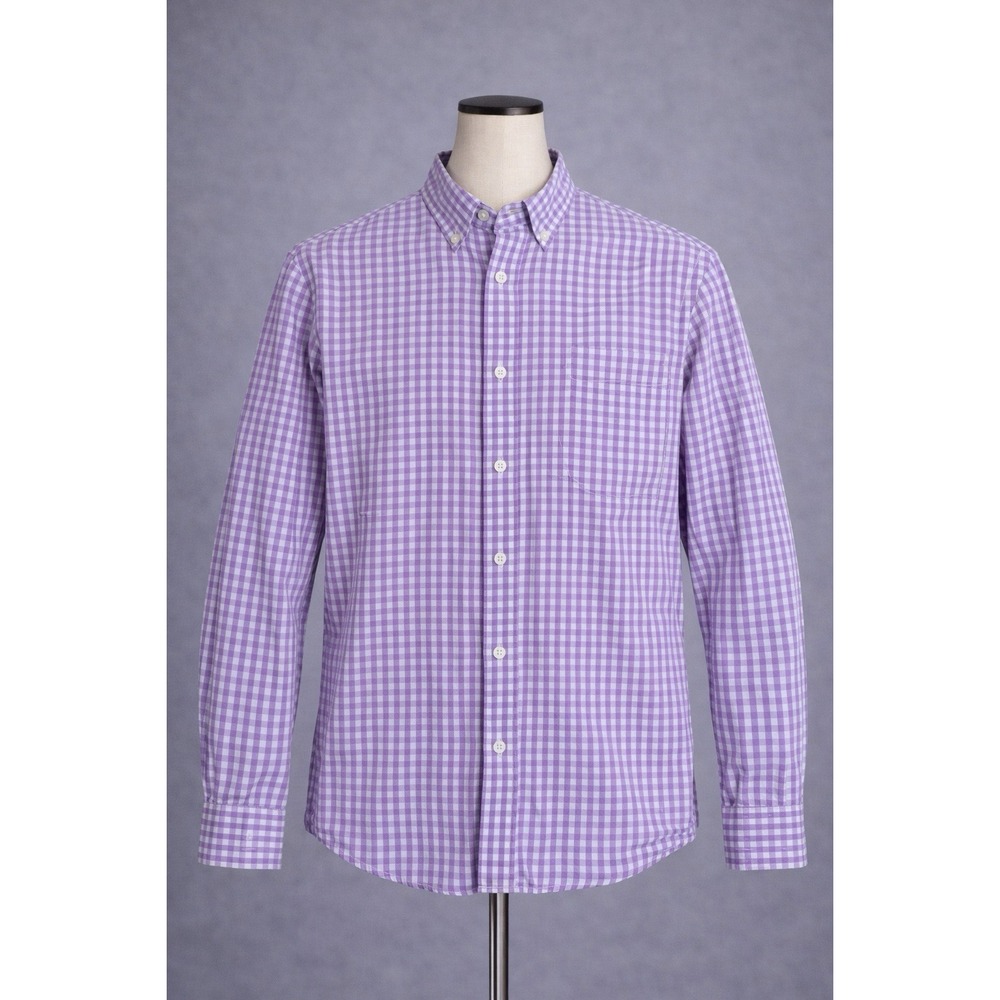 Banana Republic Men's Button‎ Down Shirt Medium Purple White Gingham Check